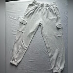 Hippie Rose White Cuffed Sweats